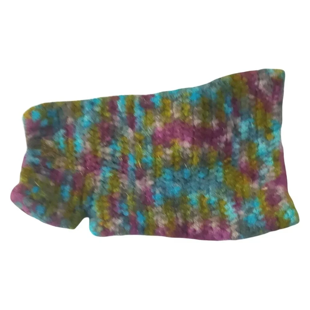 Handmade/Homemade Crocheted Dog Sweater Blue Purple Green Size XS